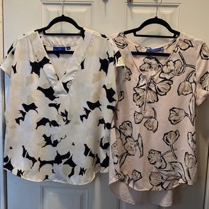 APT . 9 2 short sleeve light-Weight polyester  blouses